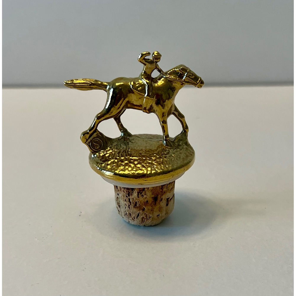 Blanton's Gold Edition Bourbon Bottle Stopper Letter S Horse Jockey Cork Topper